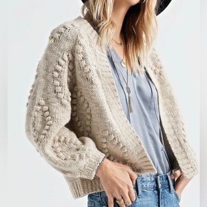 New Lucky Brand Embroidered Bobble  Cardigan
